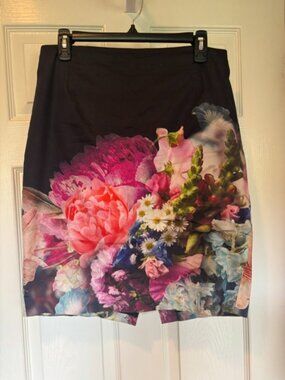 Ted Baker London aryce Floral Pencil Skirt Navy Multi Size 4